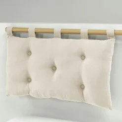 Tête-De-Lit|EMINZA Tête de lit coussin gaze de coton (80 x 50 cm) Gaïa pampa Beige