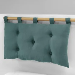 Tête-De-Lit|EMINZA Tête de lit coussin gaze de coton (80 x 50 cm) Gaïa Bleu canard