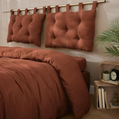 Tête-De-Lit|EMINZA Tête de lit coussin gaze de coton (80 x 50 cm) Gaïa Terracotta