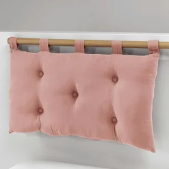 Tête-De-Lit|EMINZA Tête de lit coussin gaze de coton (80 x 50 cm) Gaïa Rose Pêche