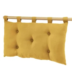 Tête-De-Lit|EMINZA Tête de lit coussin gaze de coton (80 x 50 cm) Gaïa Jaune safran