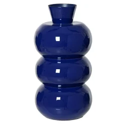 Vase|Vase|#N/A Vase en métal émaillé fait main (H33 cm) Serena roi brillant Bleu