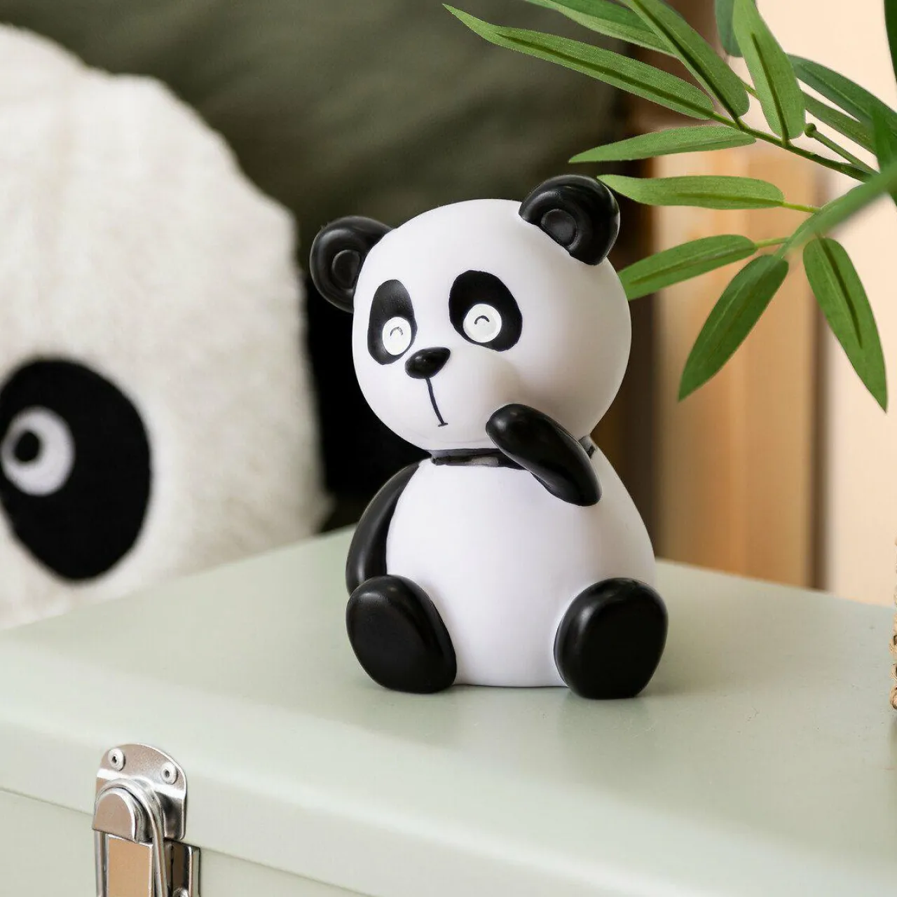 Luminaire Enfant|Objet Déco Enfant|Atmosphera cru017dateur d'intu017drieur for kids Veilleuse enfant à piles (10 x 13,5 cm) Panda e Noir