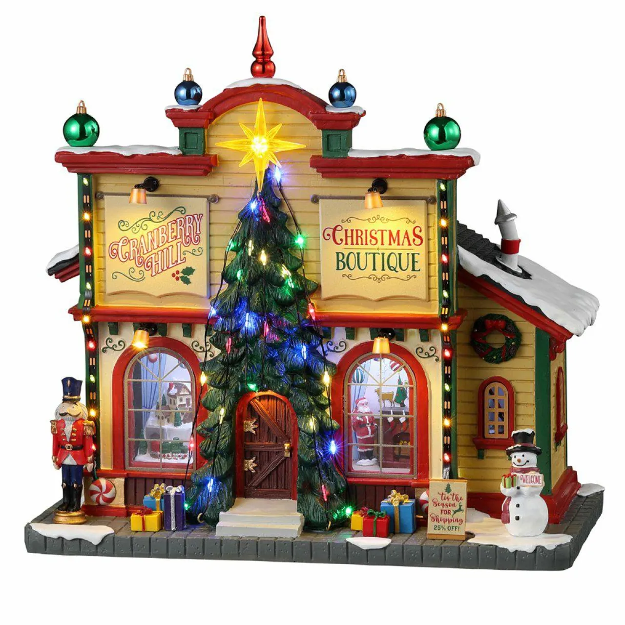 Village De Noël Lemax|LEMAX Village de Noël à piles lumineux Boutique de Cranberry Hill