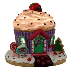 Village De Noël Lemax|LEMAX Village de Noël lumineux à piles Maison Fraises et confiserie