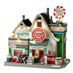 Village De Noël Lemax|LEMAX Village de Noël lumineux à piles La confiserie Candy Galore & More