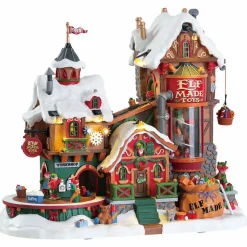 Village De Noël Lemax|LEMAX Village de Noël lumineux, musical et en mouvement Fabrique des jouets des Elfes