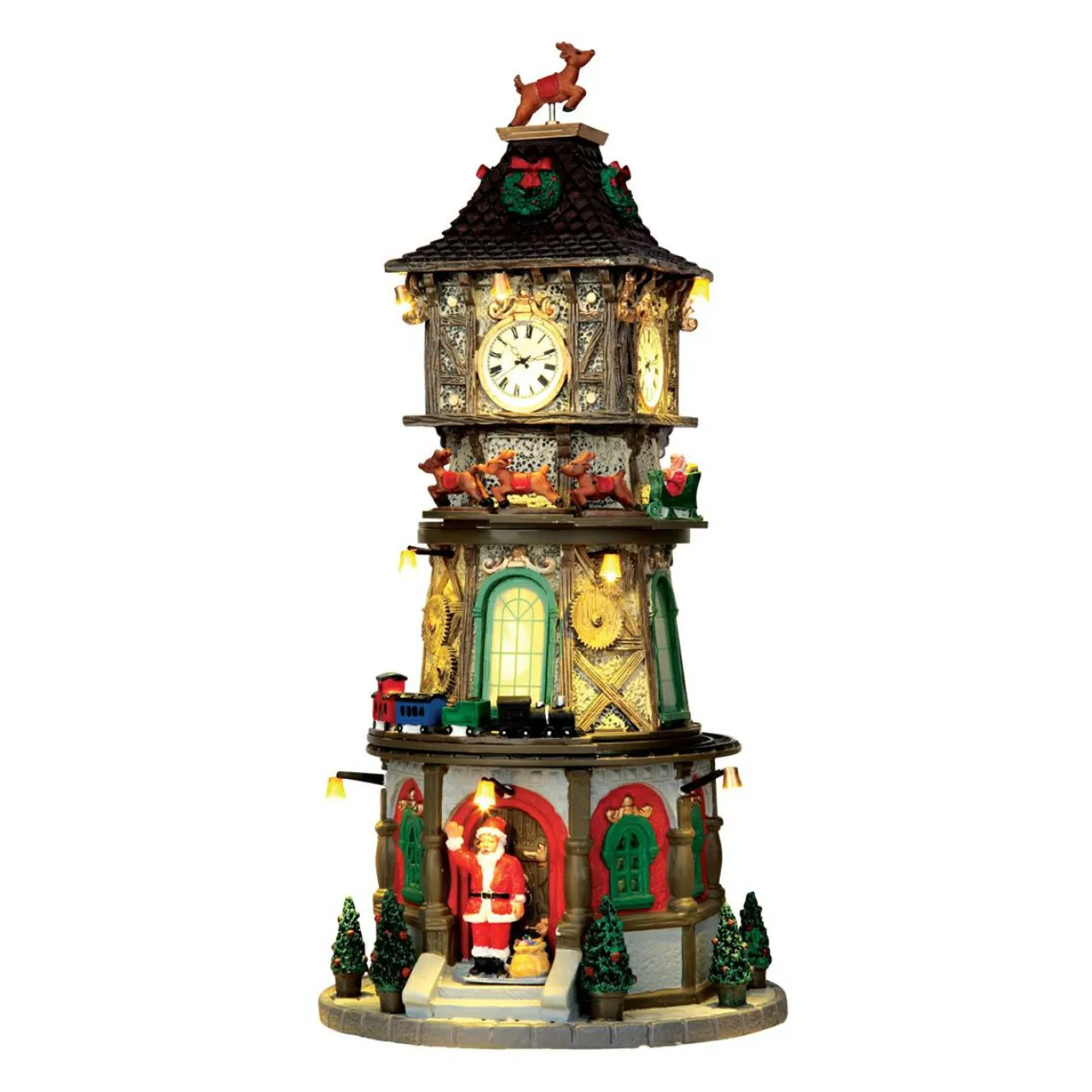 Village De Noël Lemax|LEMAX Village de Noël lumineux, musical et animé Christmas Clock Tower