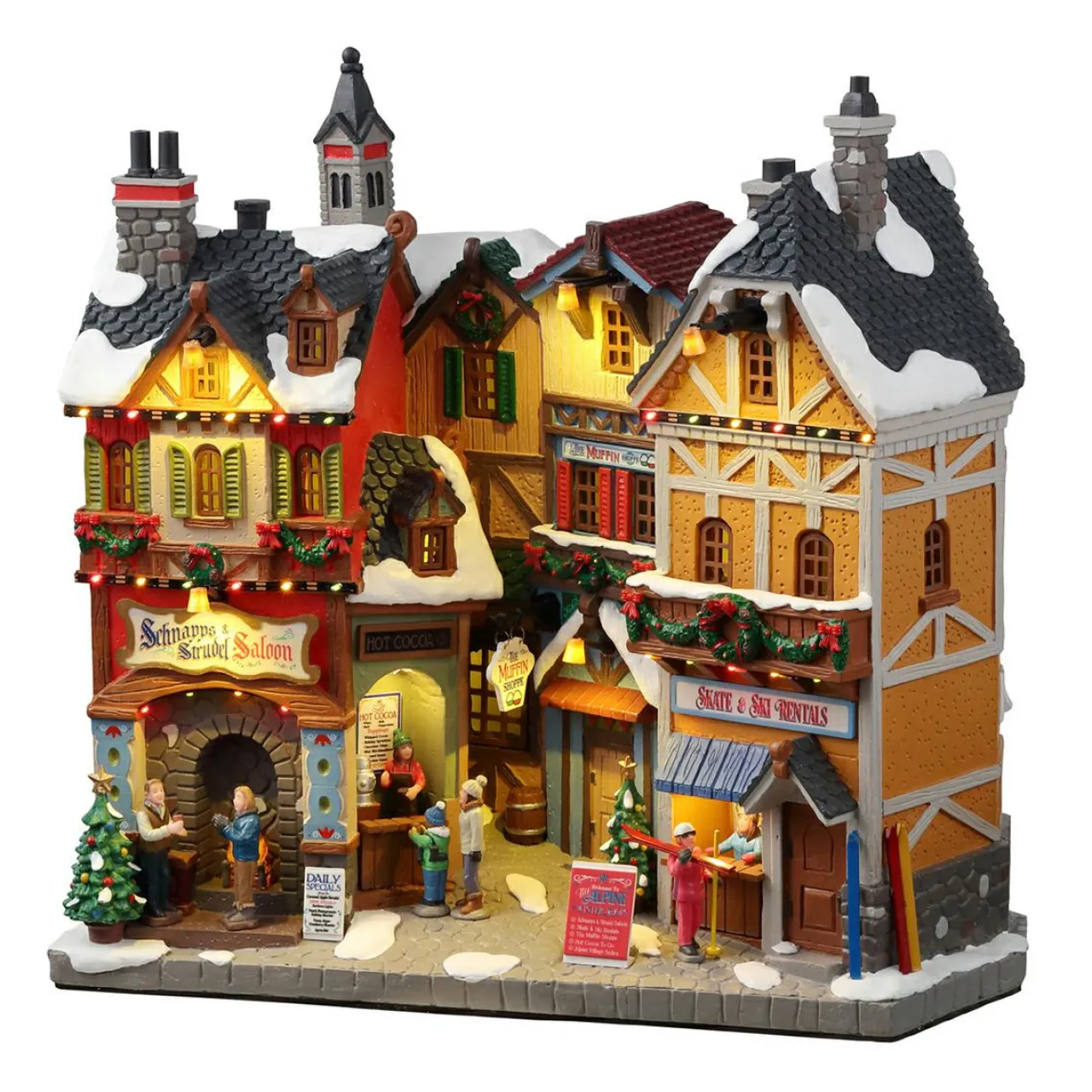 Village De Noël Lemax|LEMAX Village de Noël lumineux à piles Boutiques d'hiver de Vail