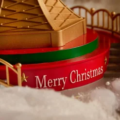 Village De Noël Lumineux|KAEMINGK Village de Noël lumineux animé et musical (H52 cm) Manège à sensation Rouge