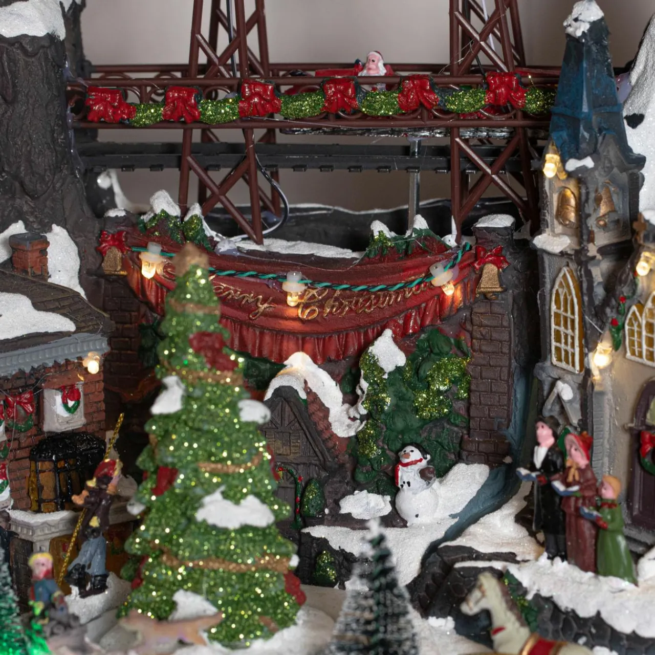 Village De Noël Lumineux|KAEMINGK Village de Noël lumineux et musical à piles Glaçons colorés et illuminés