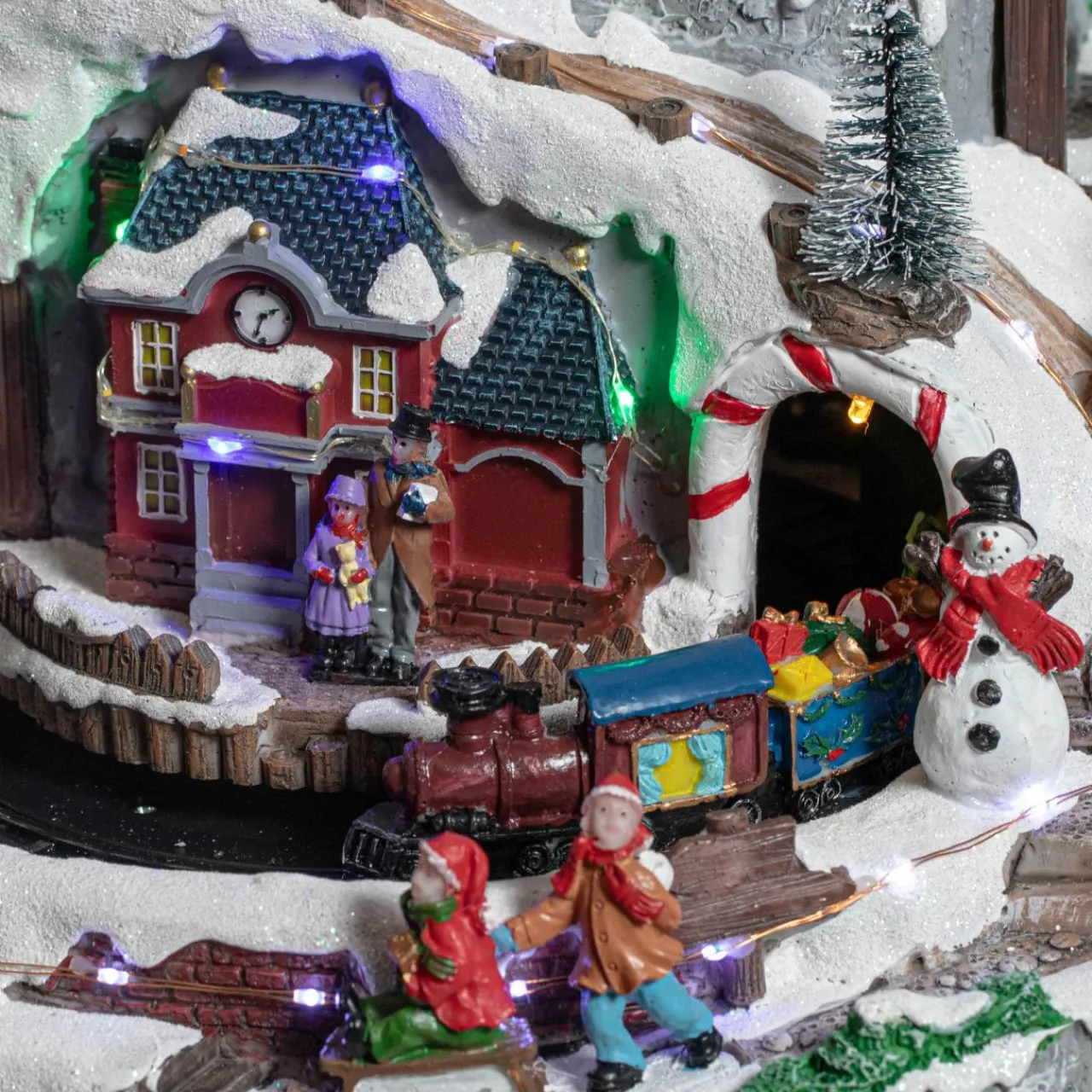 Village De Noël Lumineux|KAEMINGK Village de Noël lumineux et musical à piles Glaçons colorés et illuminés