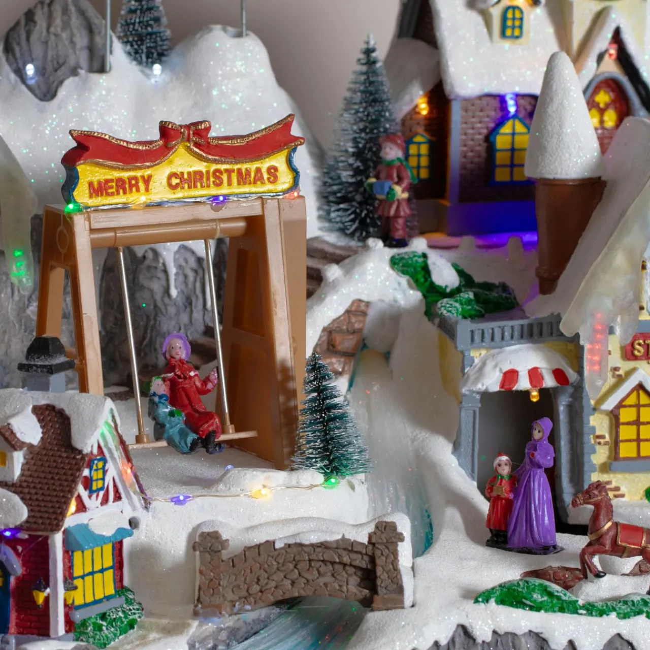 Village De Noël Lumineux|KAEMINGK Village de Noël lumineux et musical Nuit de Noël