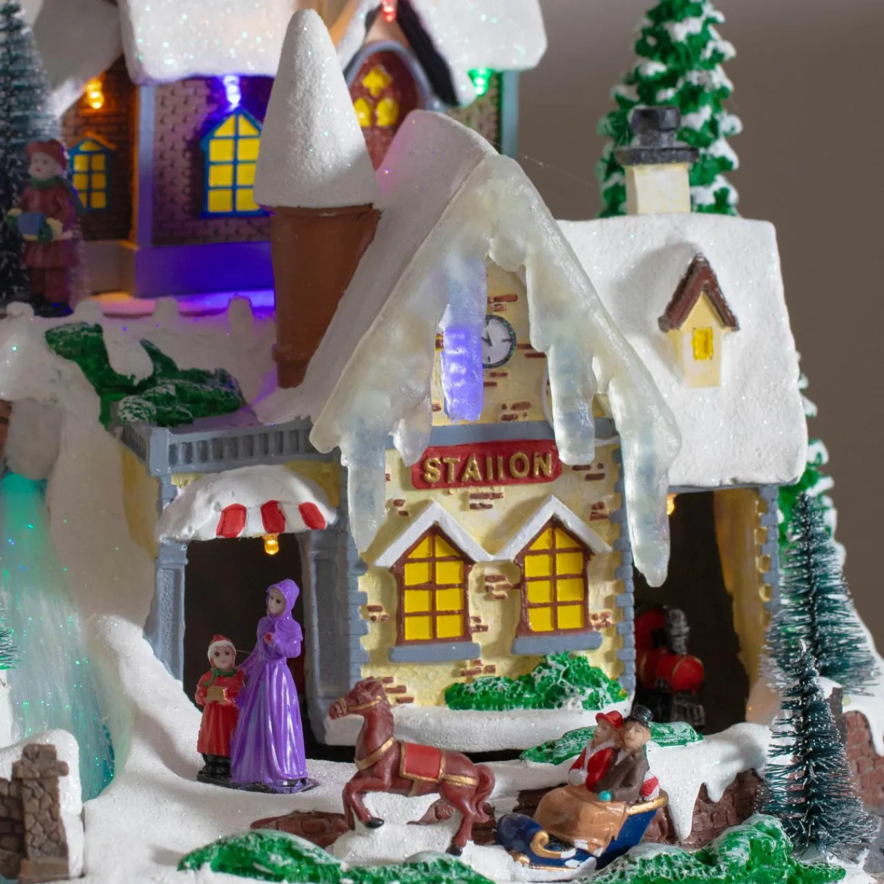 Village De Noël Lumineux|KAEMINGK Village de Noël lumineux et musical Nuit de Noël