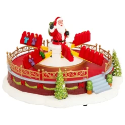 Village De Noël Lumineux|JJA Village de Noël musical et animé (H29 cm) Manège à sensation Multicolore