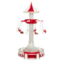 Village De Noël Lumineux|JJA Village de Noël musical et animé (H52 cm) Manège chaises volantes Multicolore