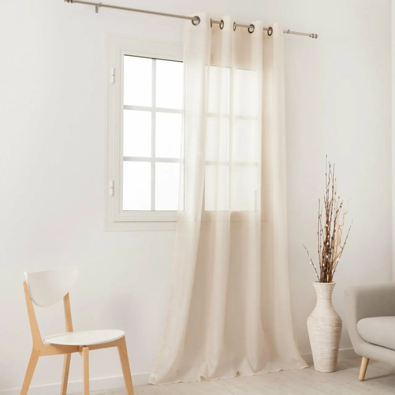 Voilage|LINDER Voilage (145 x 240 cm) Givrée Beige