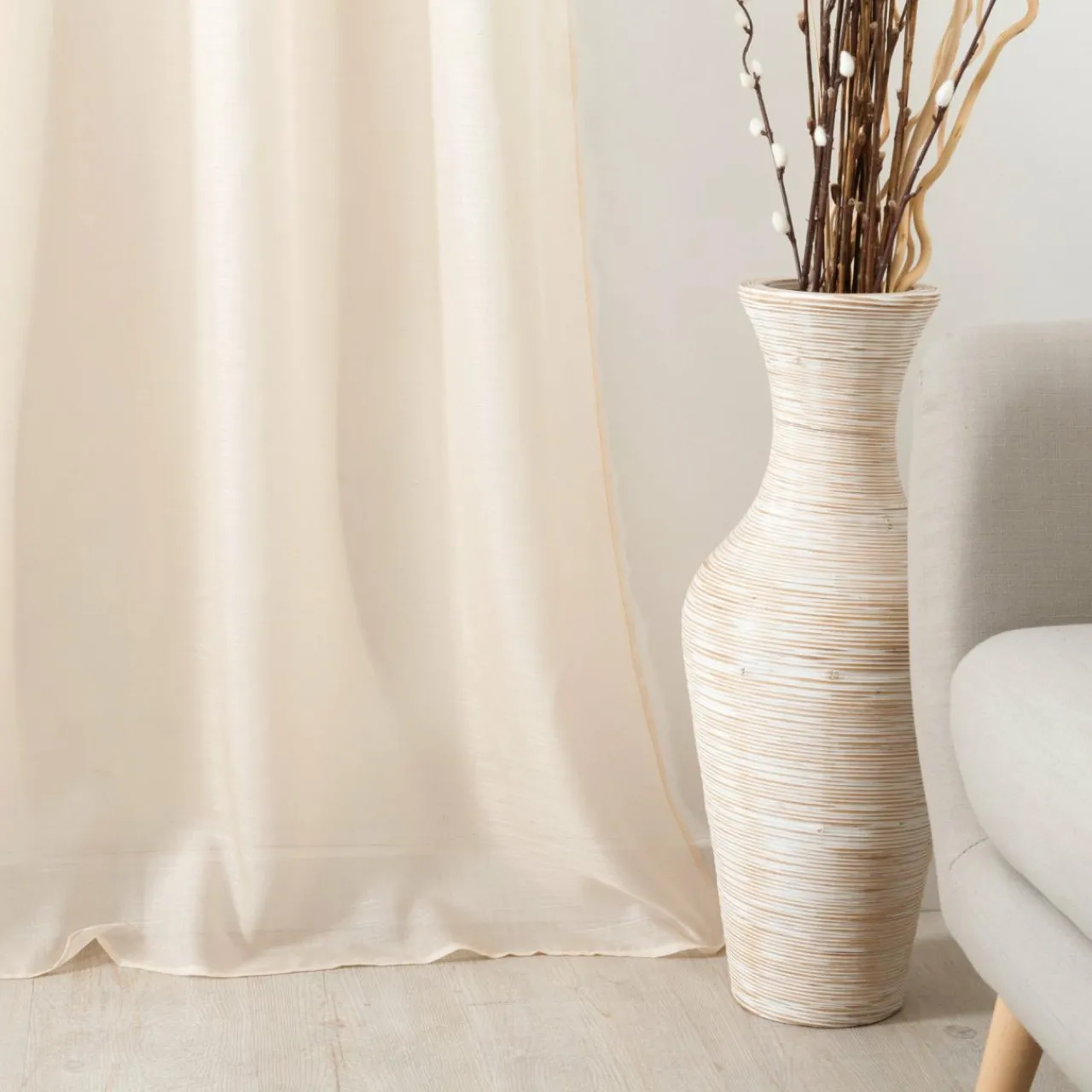 Voilage|LINDER Voilage (145 x 240 cm) Givrée Beige