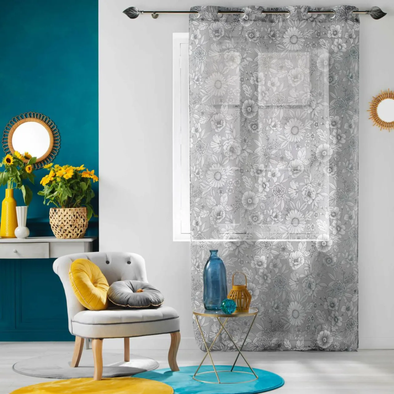 Voilage|DOUCEUR D'INTERIEUR Voilage (140 x 240 cm) Milady Gris Bleu