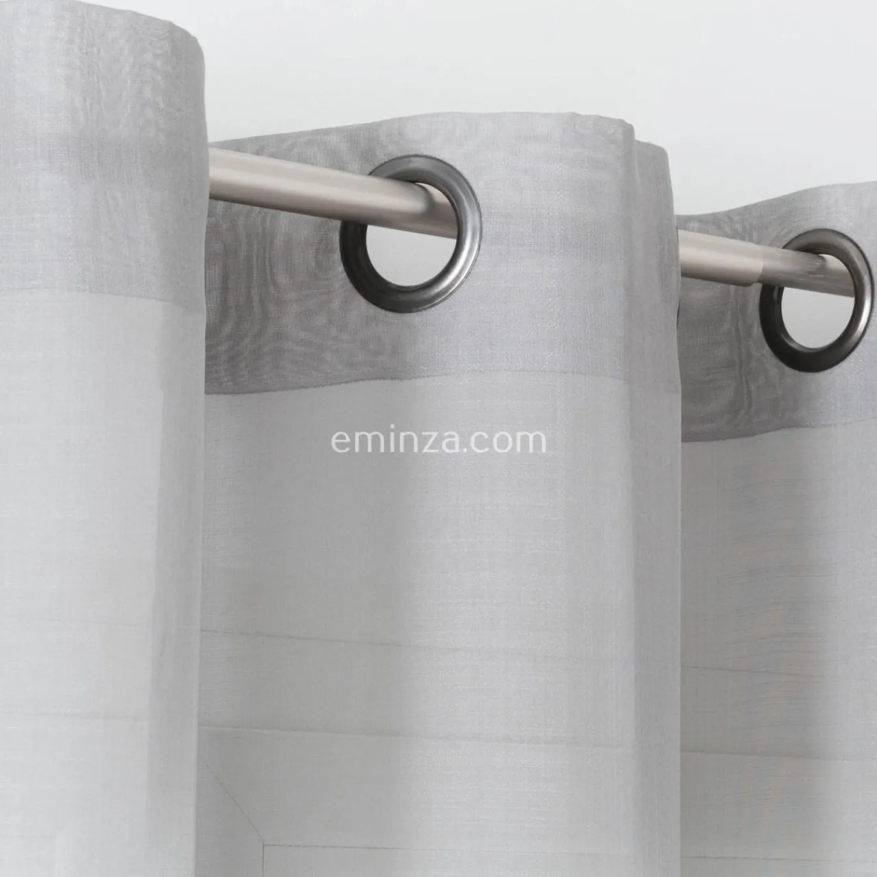 Voilage|LINDER Voilage (145 x H240 cm) Givrée Gris perle Gris clair