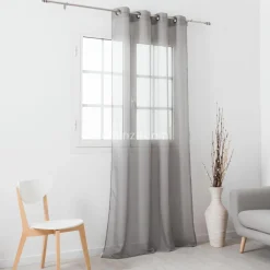 Voilage|LINDER Voilage (145 x H240 cm) Givrée Gris perle Gris clair