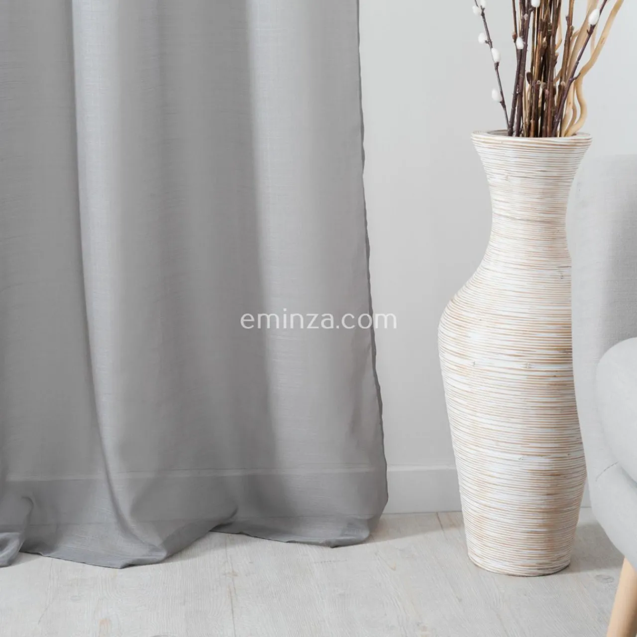 Voilage|LINDER Voilage (145 x H240 cm) Givrée Gris perle Gris clair