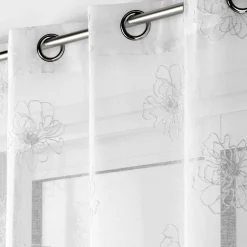 Voilage|DOUCEUR D'INTERIEUR Voilage brodé œillets (140 x 240 cm) Sublimini Blanc