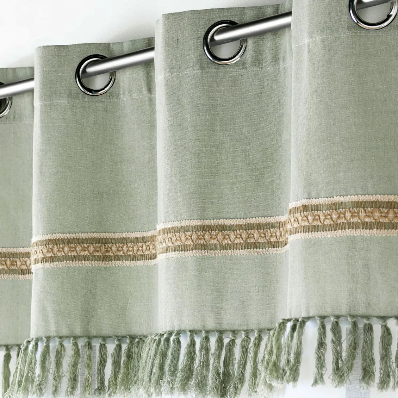 Voilage|DOUCEUR D'INTERIEUR Voilage coton (140 x 240 cm) Janara Vert sauge