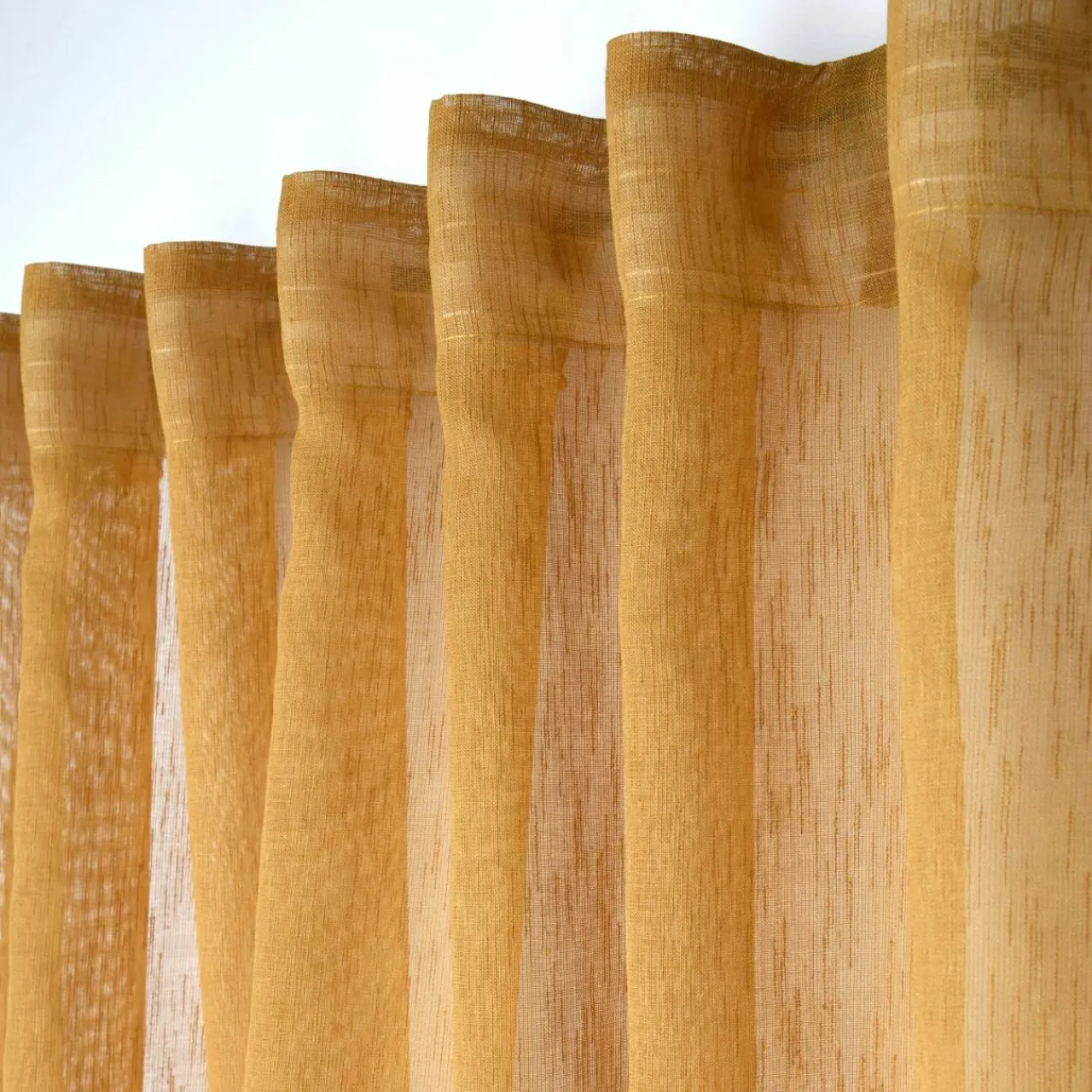 Voilage|LOVELY CASA Voilage galon fronceur (140 x 260 cm) Derby Jaune moutarde