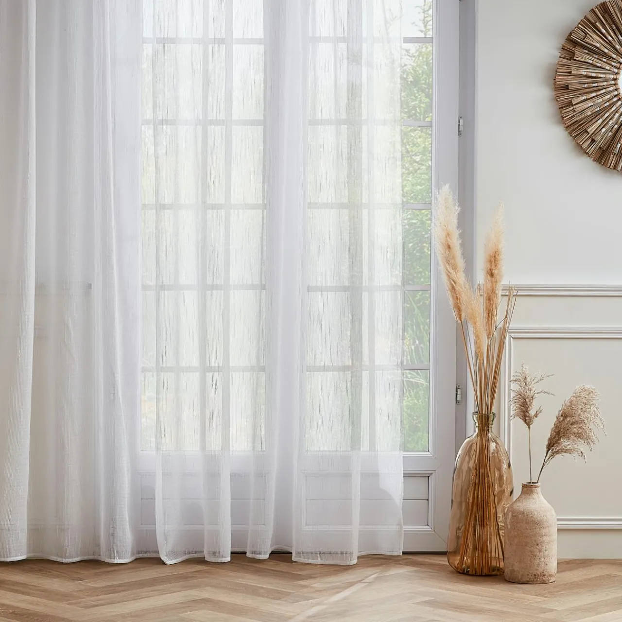 Voilage|EMINZA Voilage galon fronceur (280 x 240 cm) Raphaël Blanc