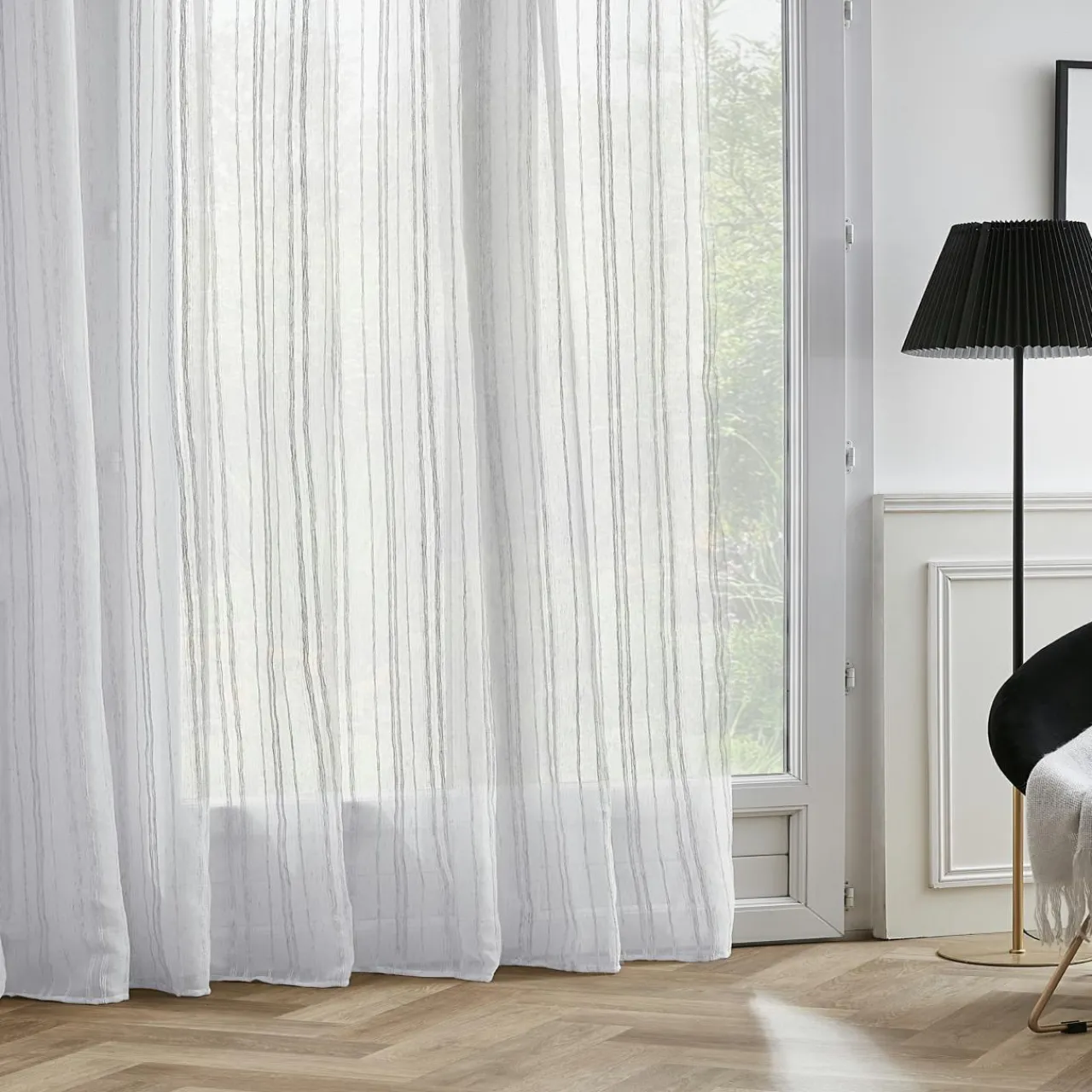 Voilage|EMINZA Voilage galon fronceur (280 x 240 cm) Théo Blanc