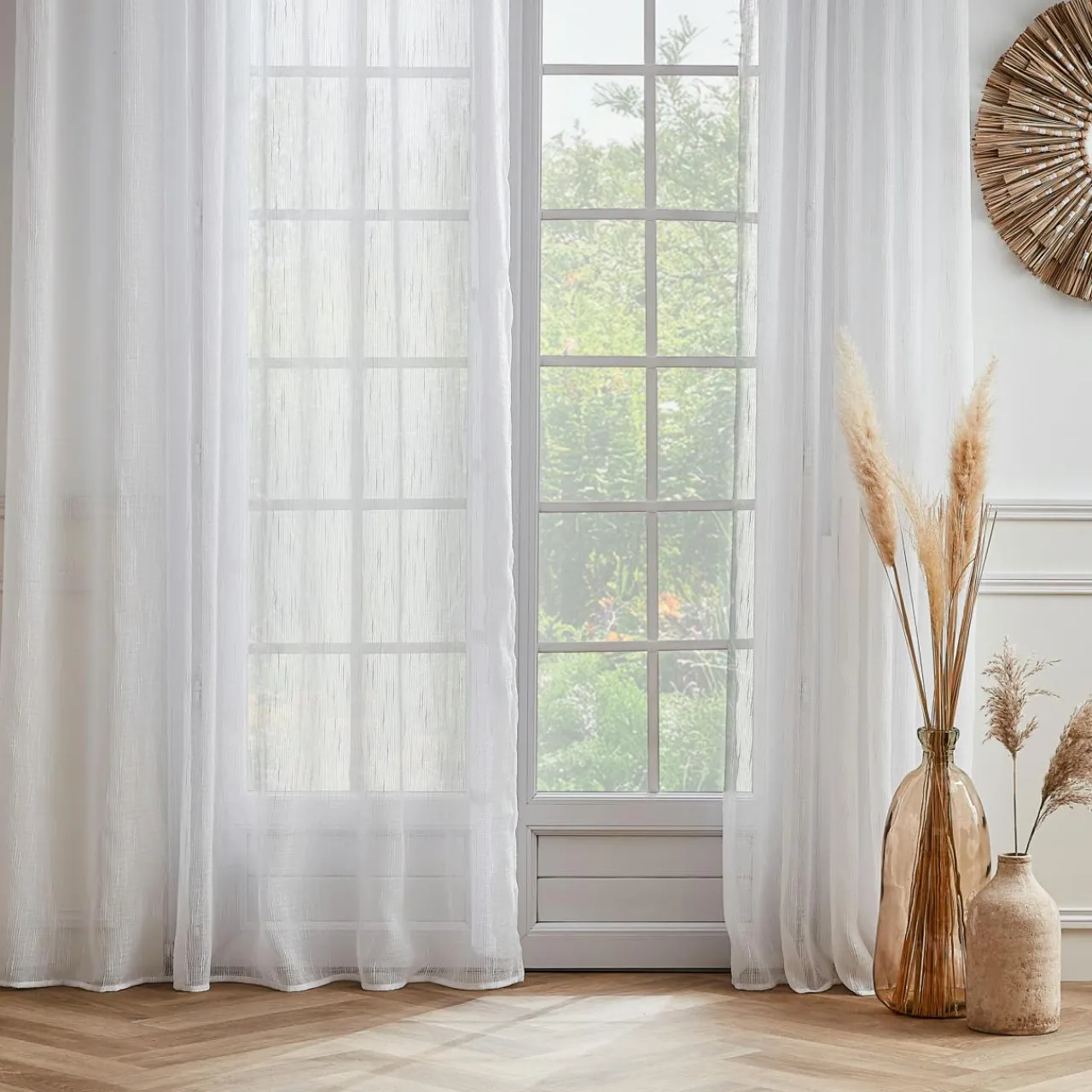 Voilage|EMINZA Voilage galon fronceur (140 x 240 cm) Raphaël Blanc