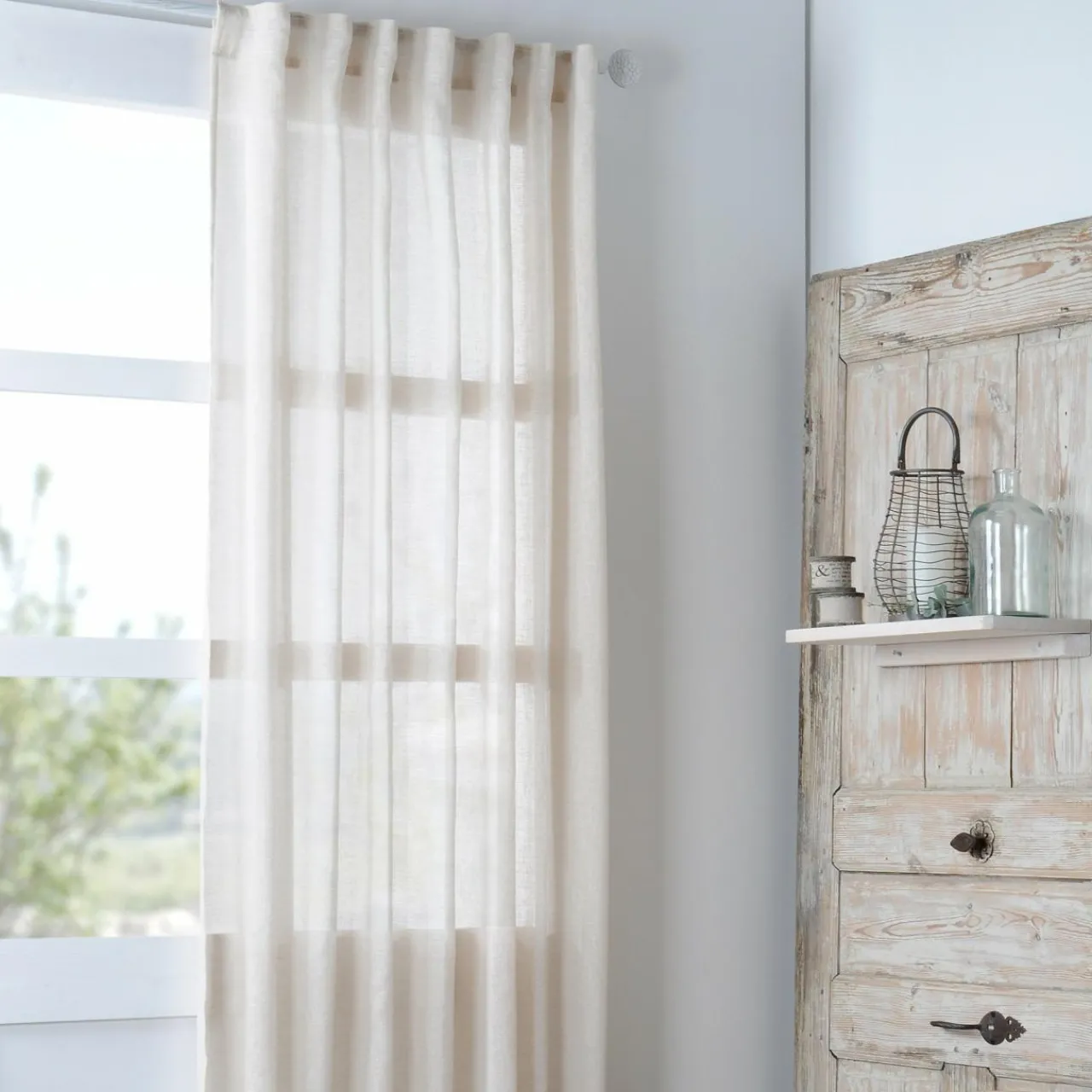 Voilage|STOF Voilage galon fronceur (140 x 260 cm) Madrid Ecru