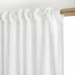 Voilage|EMINZA Voilage galon fronceur effet lin (280 x 240 cm) Luca Blanc