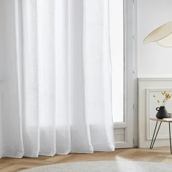 Voilage|EMINZA Voilage galon fronceur effet lin (280 x 240 cm) Luca Blanc