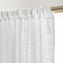 Voilage|EMINZA Voilage galon fronceur effet lin (280 x 240 cm) Robin Blanc
