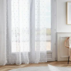 Voilage|EMINZA Voilage galon fronceur pompons (280 x 240 cm) Emie Blanc