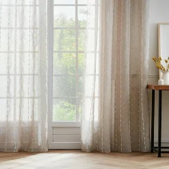 Voilage|EMINZA Voilage galon fronceur pompons (140 x 240 cm) Axel Beige