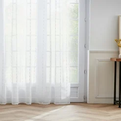 Voilage|EMINZA Voilage galon fronceur pompons (280 x 240 cm) Axel Blanc