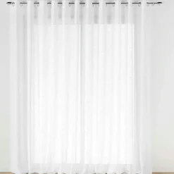 Voilage|douceur d'intu017drieur Voilage grande largeur effet lin tissé (400 x 240 cm) Haltona Blanc