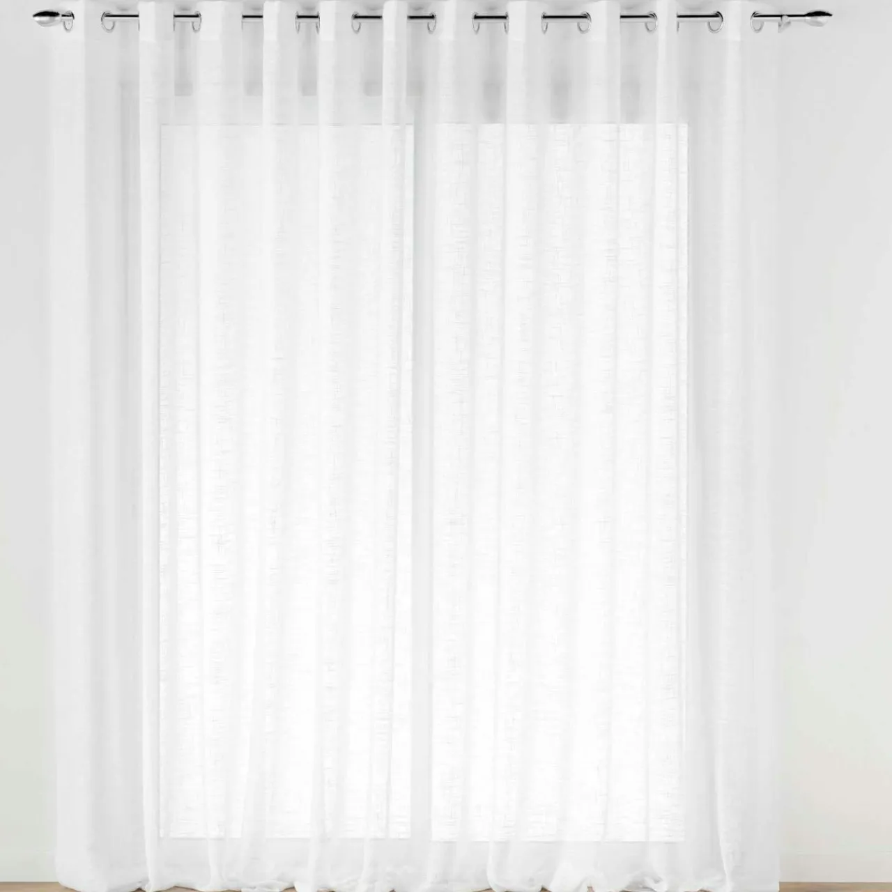 Voilage|douceur d'intu017drieur Voilage grande largeur effet lin tissé (400 x 240 cm) Haltona Blanc