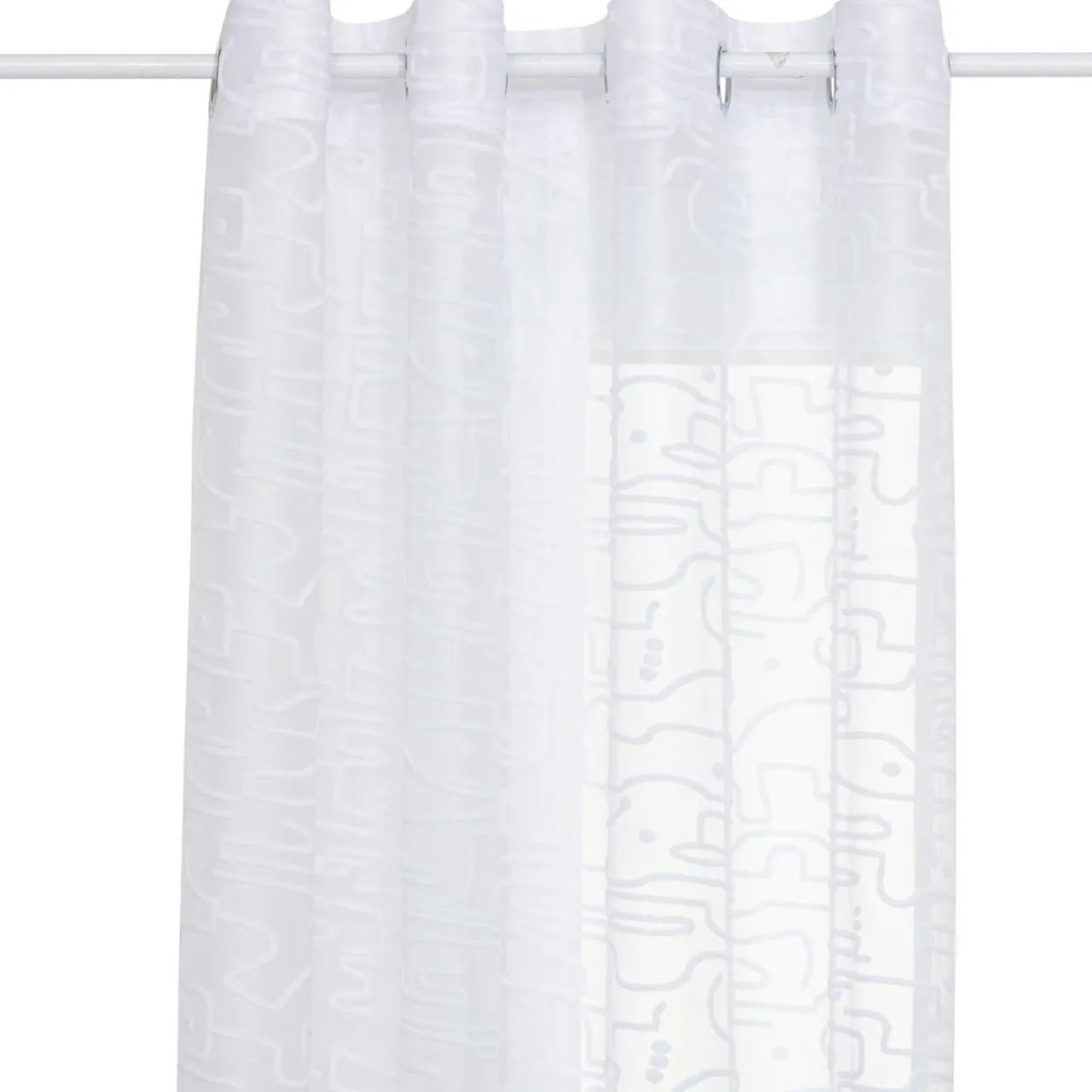 Voilage|Atmosphera, cru017dateur d'intu017drieur Voilage œillets (140 x 240 cm) Abstrait Blanc