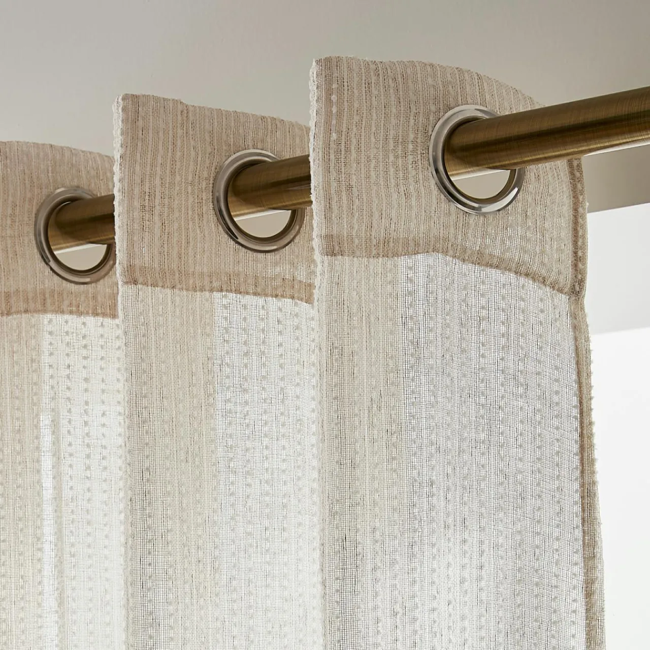 Voilage|EMINZA Voilage œillets (140 x 280 cm) Arthur Beige