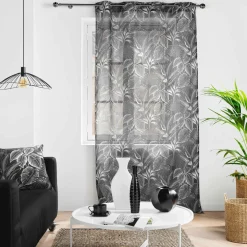 Voilage|DOUCEUR D'INTERIEUR Voilage œillets (140 x 240 cm) Cabana Noir
