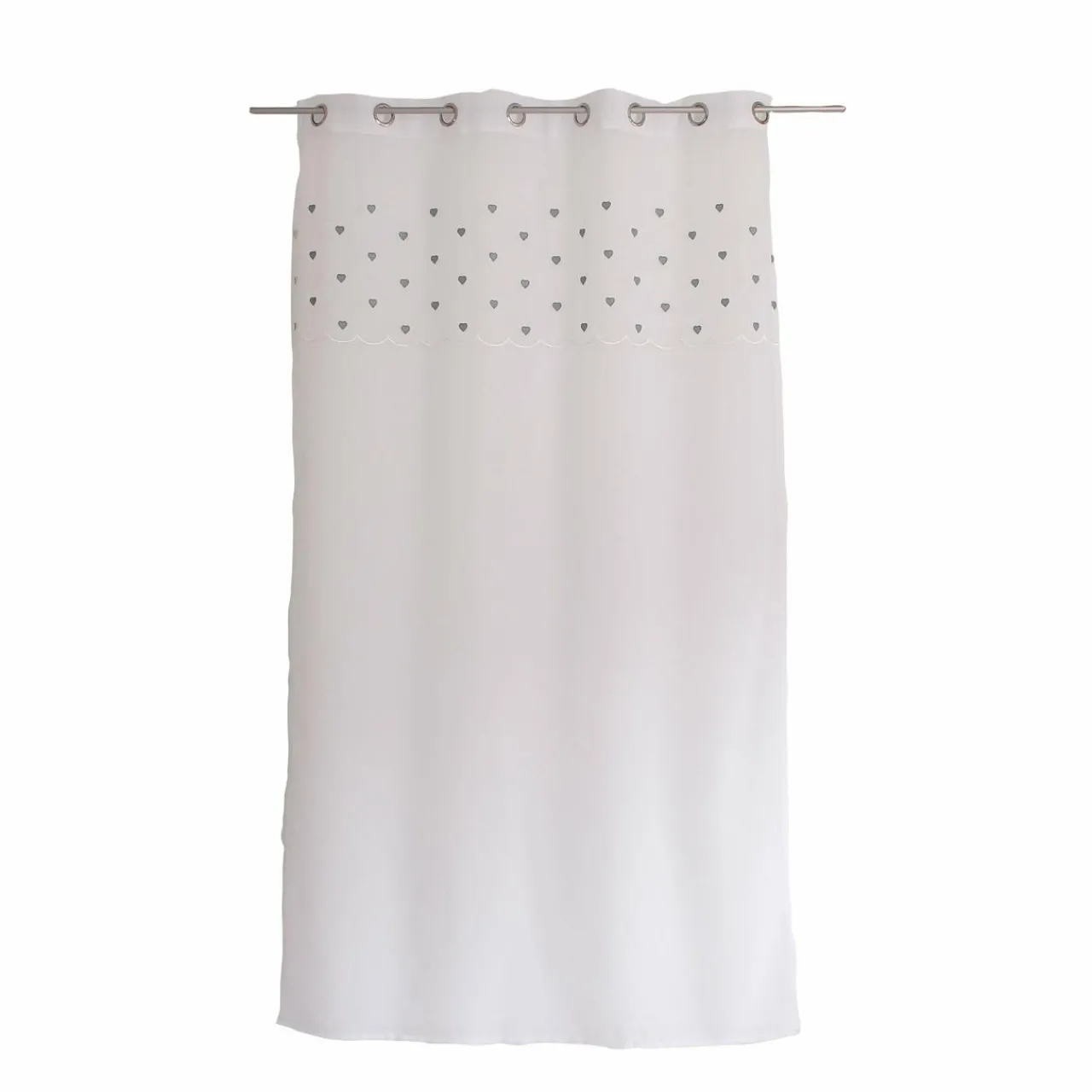 Voilage|ENJOY HOME Voilage œillets (140 x 240 cm) Coeurs Gris