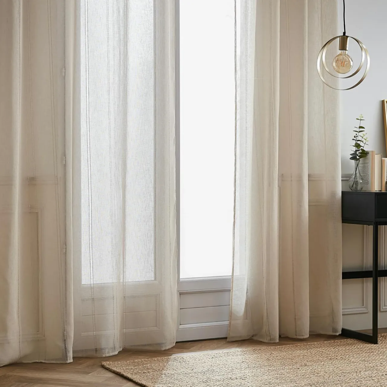 Voilage|EMINZA Voilage œillets (140 x 280 cm) Léontine Beige