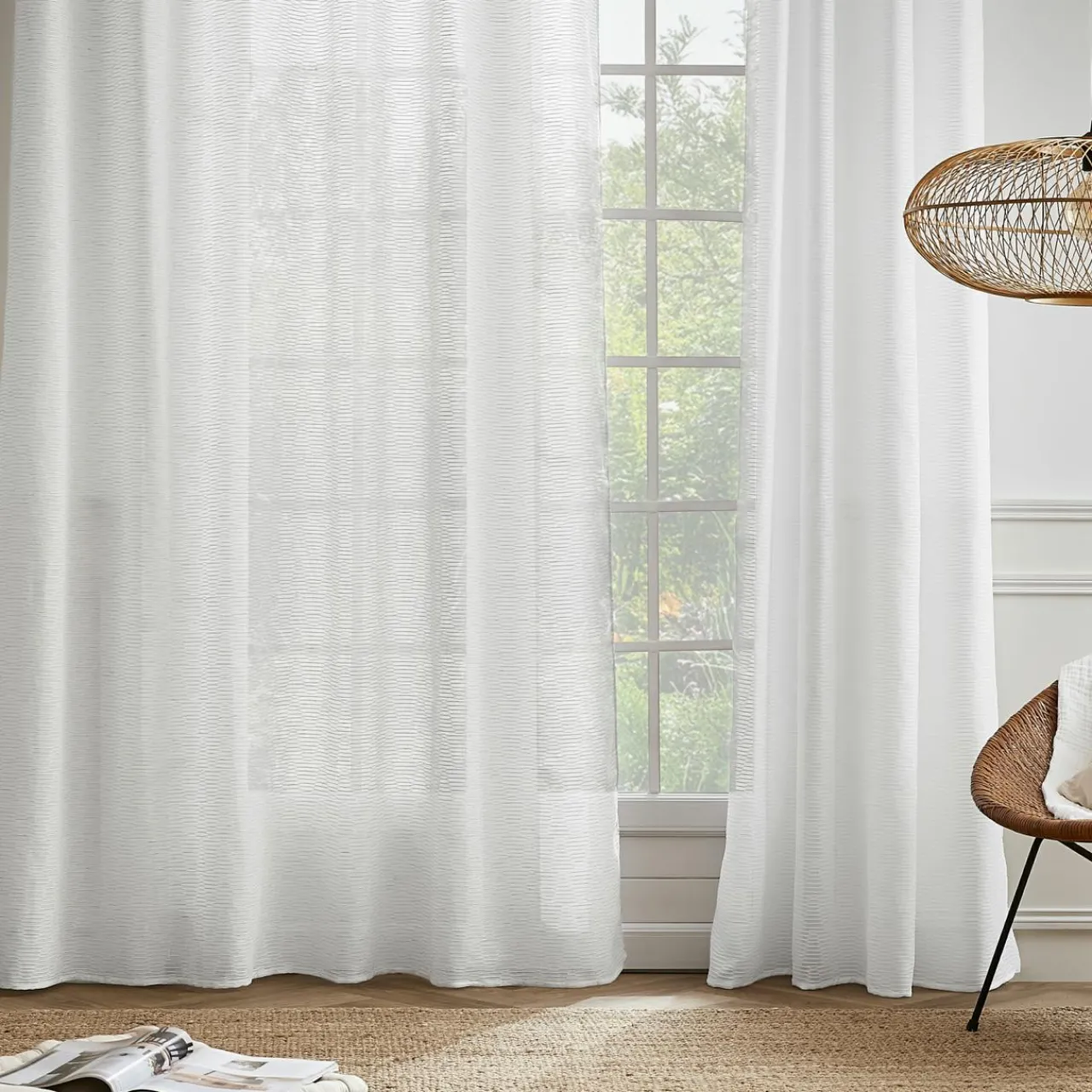 Voilage|EMINZA Voilage œillets (180 x 240 cm) Maël Blanc