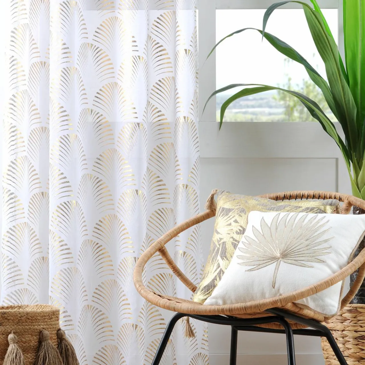 Voilage|STOF Voilage œillets (140 x 260 cm) Maldives Or