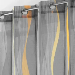 Voilage|DOUCEUR D'INTERIEUR Voilage œillets (140 x 240 cm) Ondulys Gris Anthracite