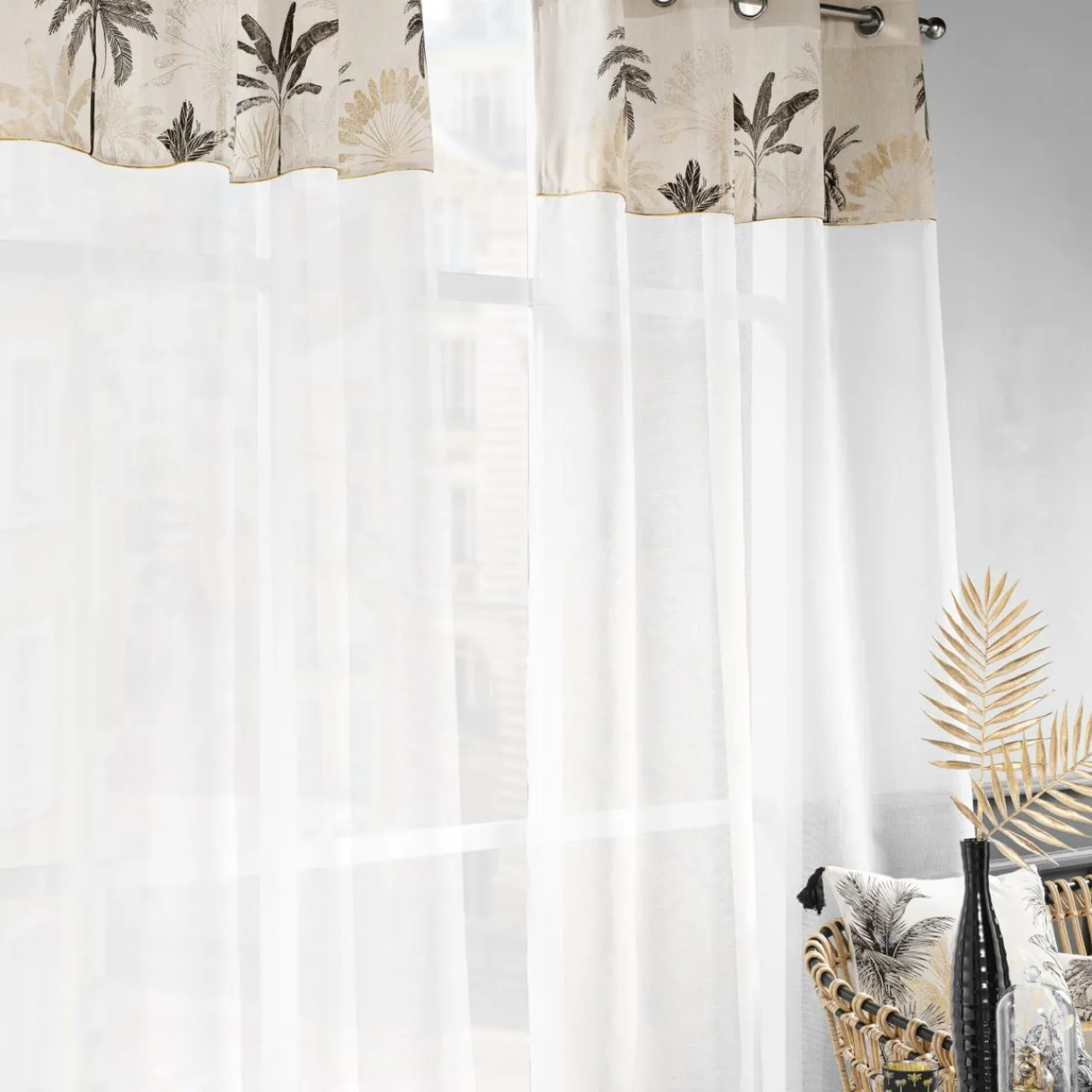 Voilage|douceur d'intu017drieur Voilage œillets (140 x 240 cm) Papaya Ecru